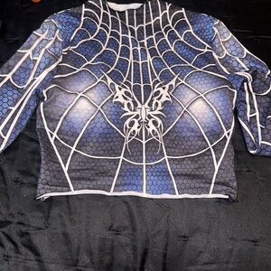 long sleeve spider man look alike top